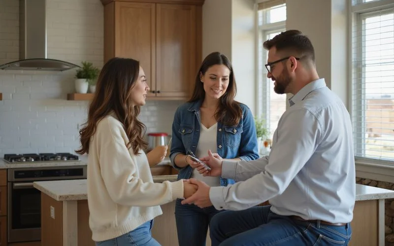 Grand Prairie TX homeowner reviewing iBuyer and cash buyer offers at kitchen table with licensed Texas agent
