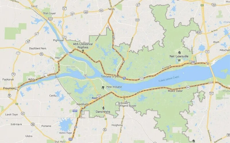 Lake Lewisville FEMA flood zone map with Army Corps of Engineers easement boundaries affecting Lewisville TX home sales