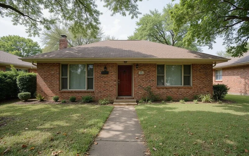 South Irving TX 1950s brick bungalow with deferred maintenance typical of Dallas County cash buyer inventory near Bear Creek