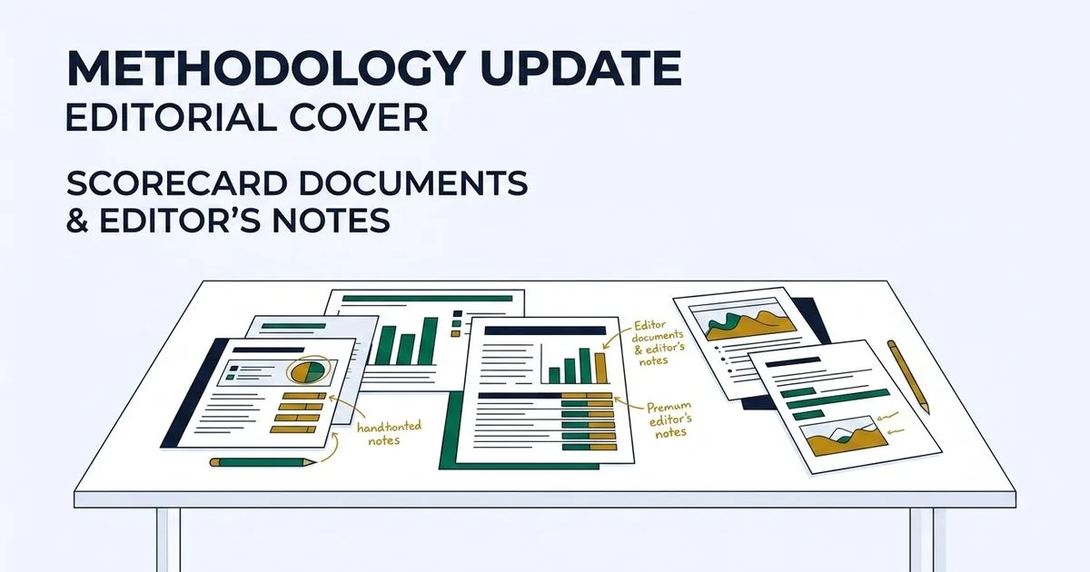 Cover graphic for the 2026 methodology update showing the updated scoring rubric