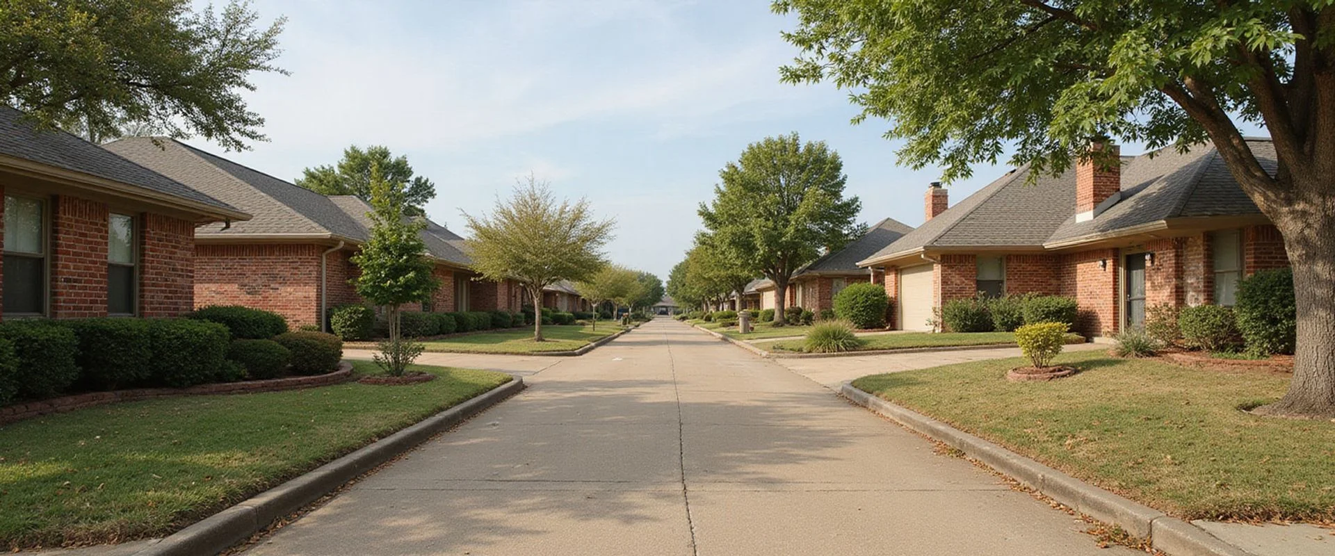 South Garland TX 1960s brick ranch homes along a residential street in Dallas County's most active investor submarket