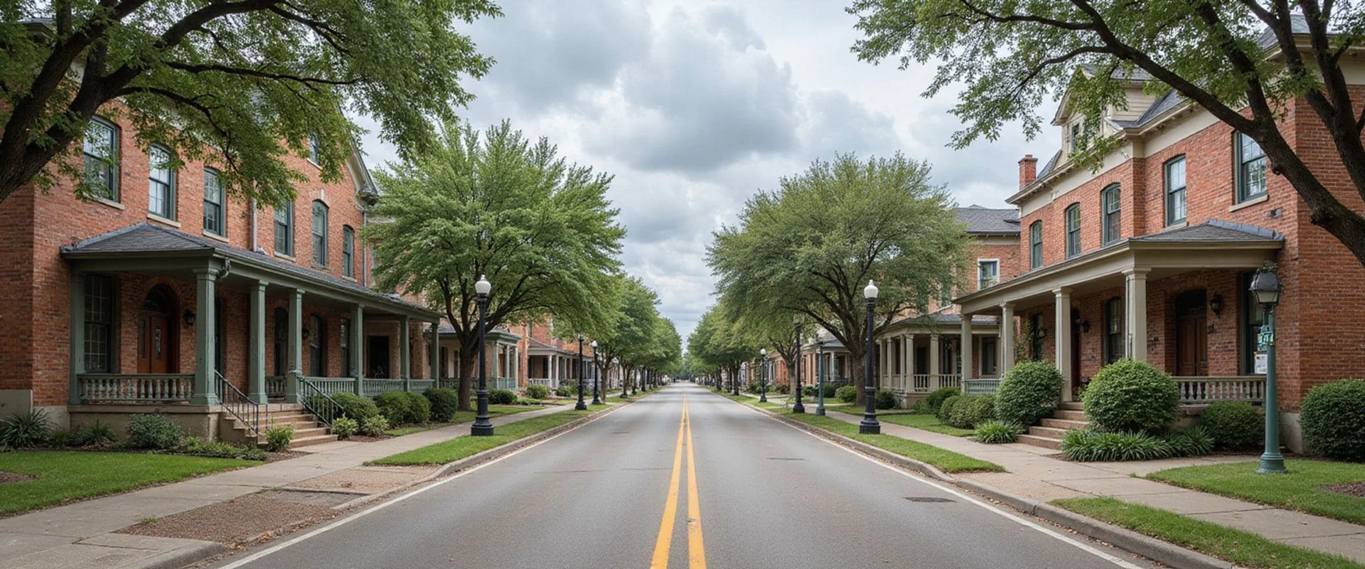 Waxahachie TX residential street near the Ellis County courthouse with Victorian homes in the Gingerbread Trail district reviewed by DFW Real Estate Review