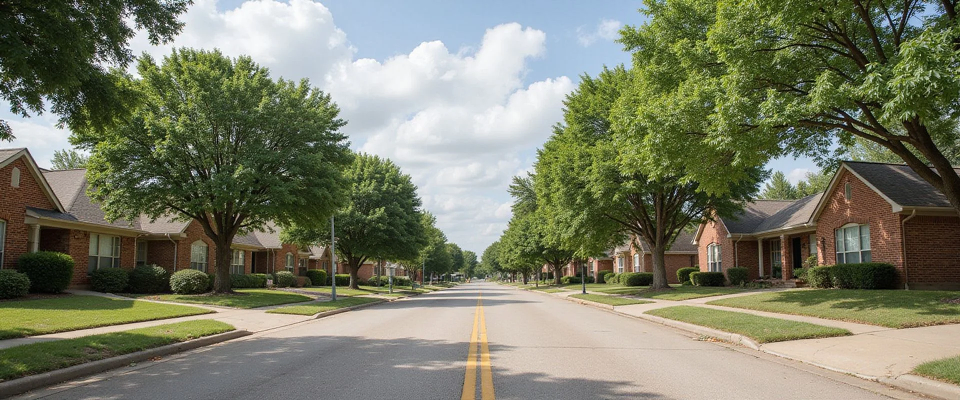 DFW Real Estate Review guide to selling a house fast in Lancaster TX - residential street with 1980s brick homes in southern Dallas County