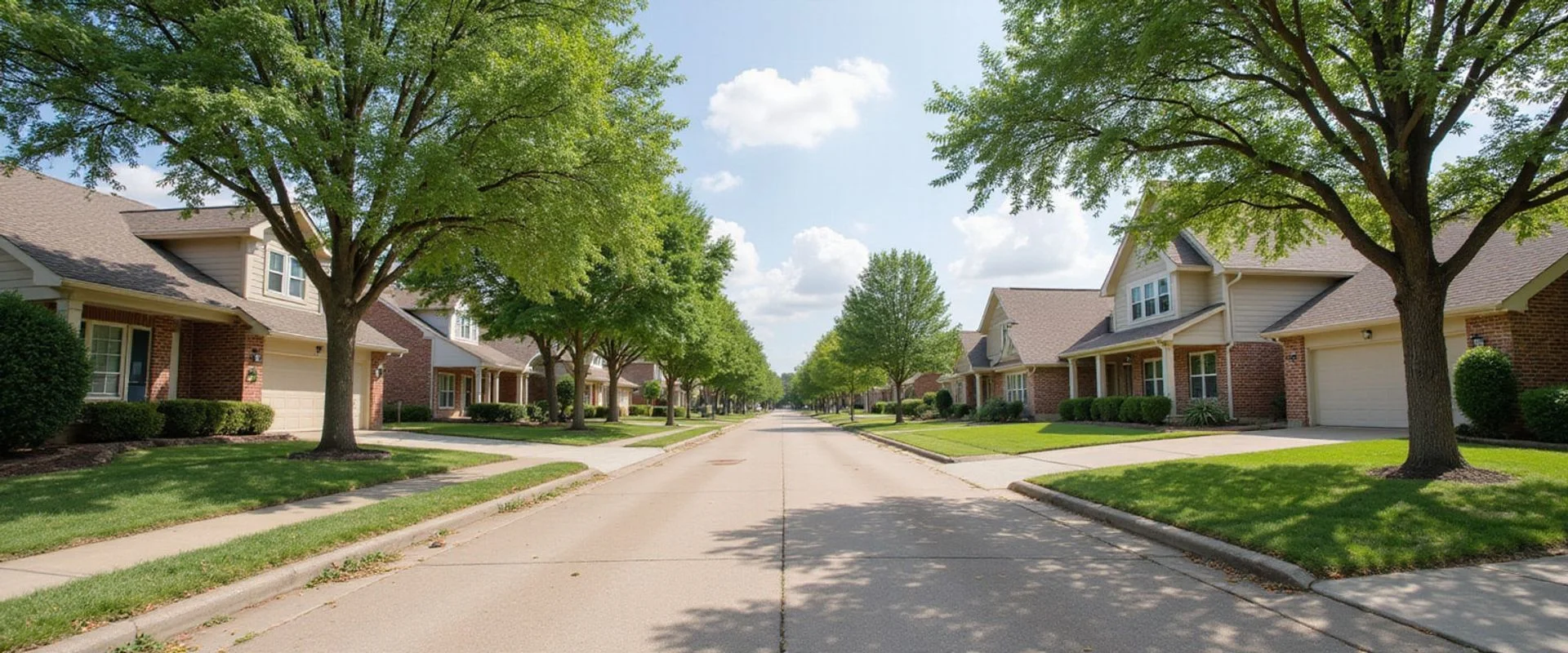 Lewisville TX residential neighborhood near IH-35E showing Denton County mid-market single-family homes