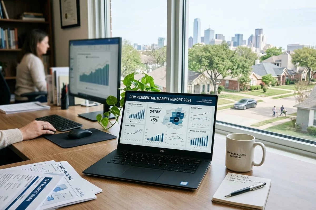 Editor's desk with DFW market reports